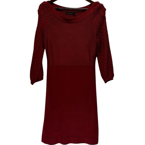 The Limited Dresses & Skirts - The Limited Red Boat Neck Long Sleeve Sweater Dress